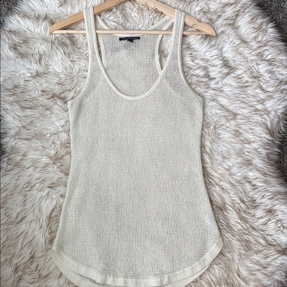 American Eagle Cream Knit Tank Top